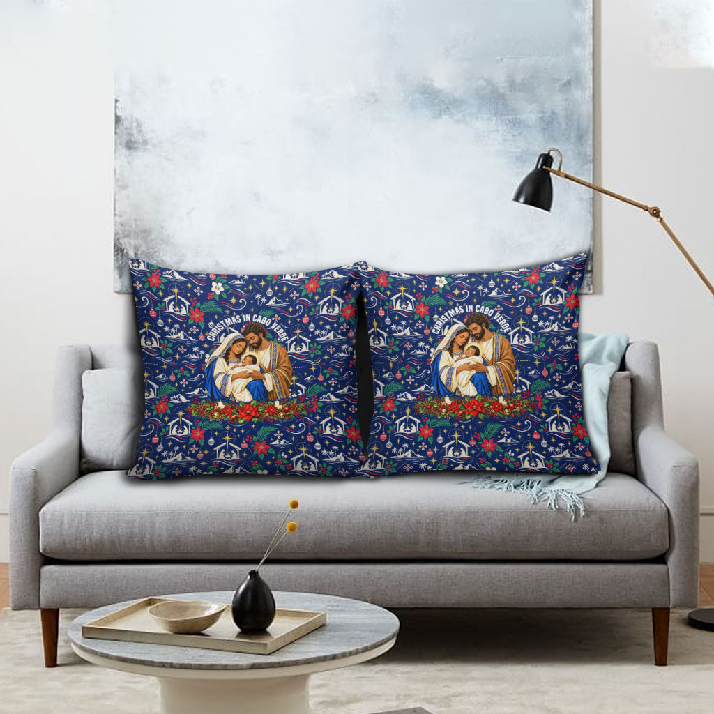 Cape Verde Jesus Christmas Pillow Cover Cabo Verde Island Nativity Scene