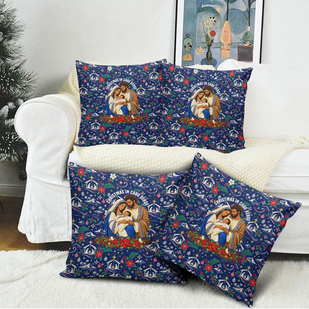 Cape Verde Jesus Christmas Pillow Cover Cabo Verde Island Nativity Scene