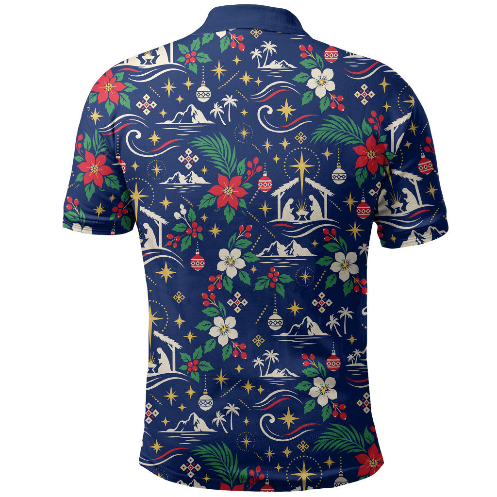 Cape Verde Jesus Christmas Polo Shirt Cabo Verde Island Nativity Scene