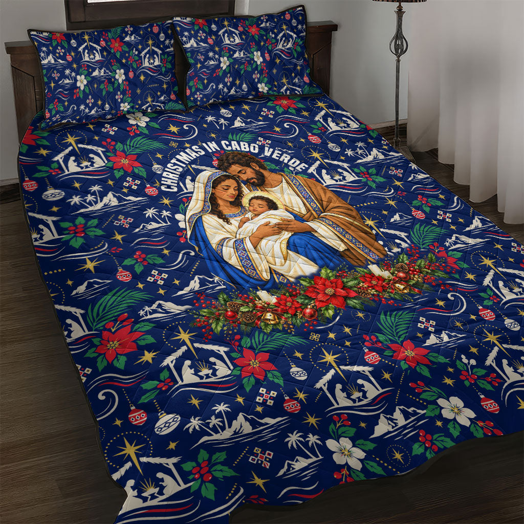 Cape Verde Jesus Christmas Quilt Bed Set Cabo Verde Island Nativity Scene