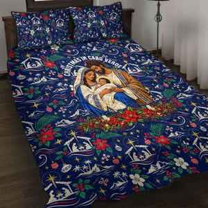 Cape Verde Jesus Christmas Quilt Bed Set Cabo Verde Island Nativity Scene