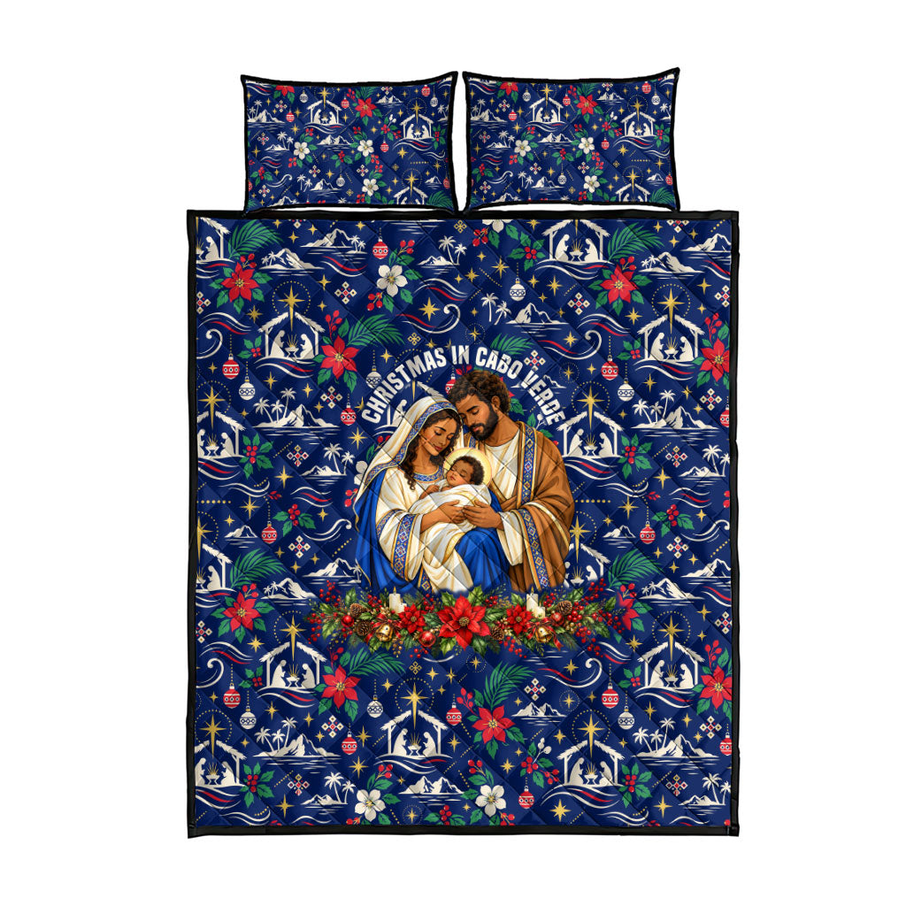 Cape Verde Jesus Christmas Quilt Bed Set Cabo Verde Island Nativity Scene