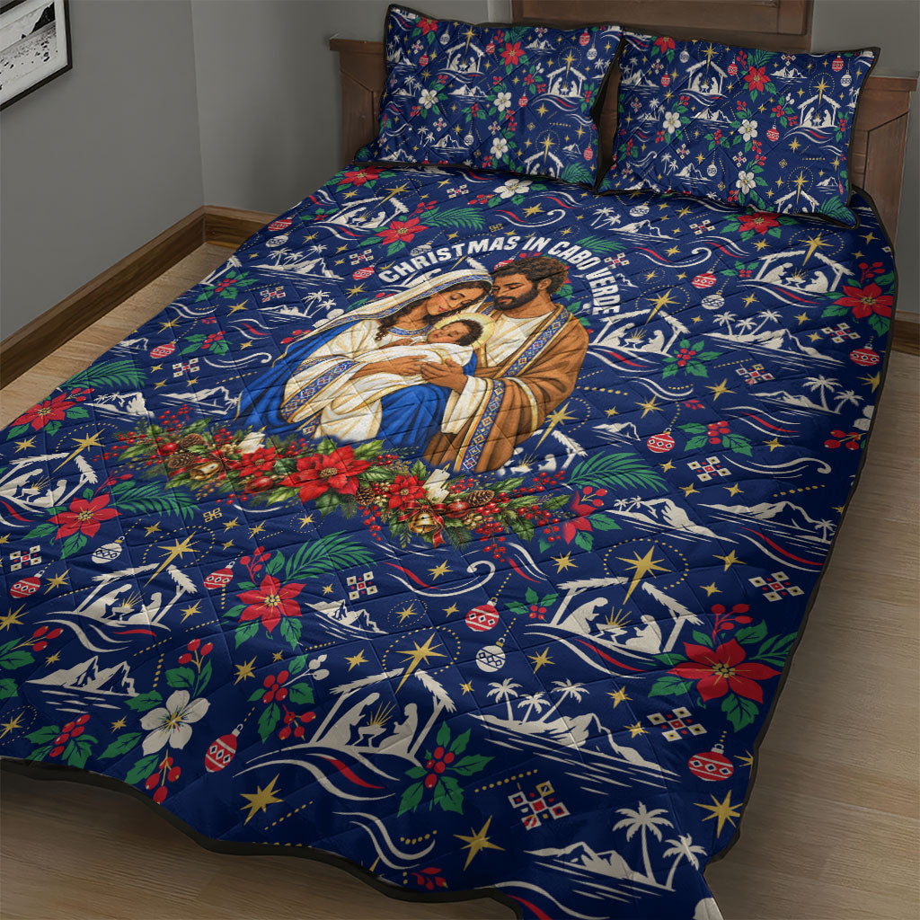 Cape Verde Jesus Christmas Quilt Bed Set Cabo Verde Island Nativity Scene