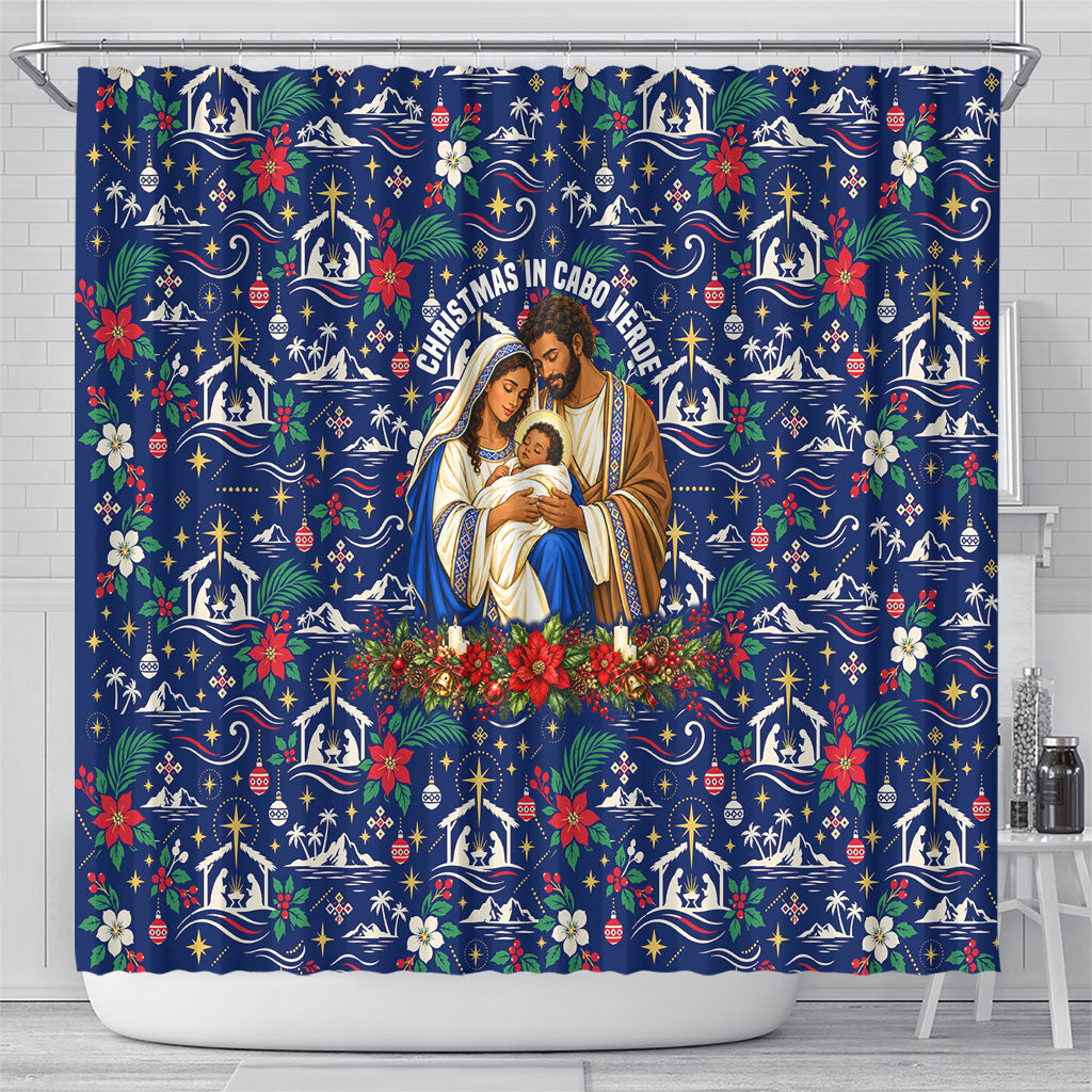 Cape Verde Jesus Christmas Shower Curtain Cabo Verde Island Nativity Scene