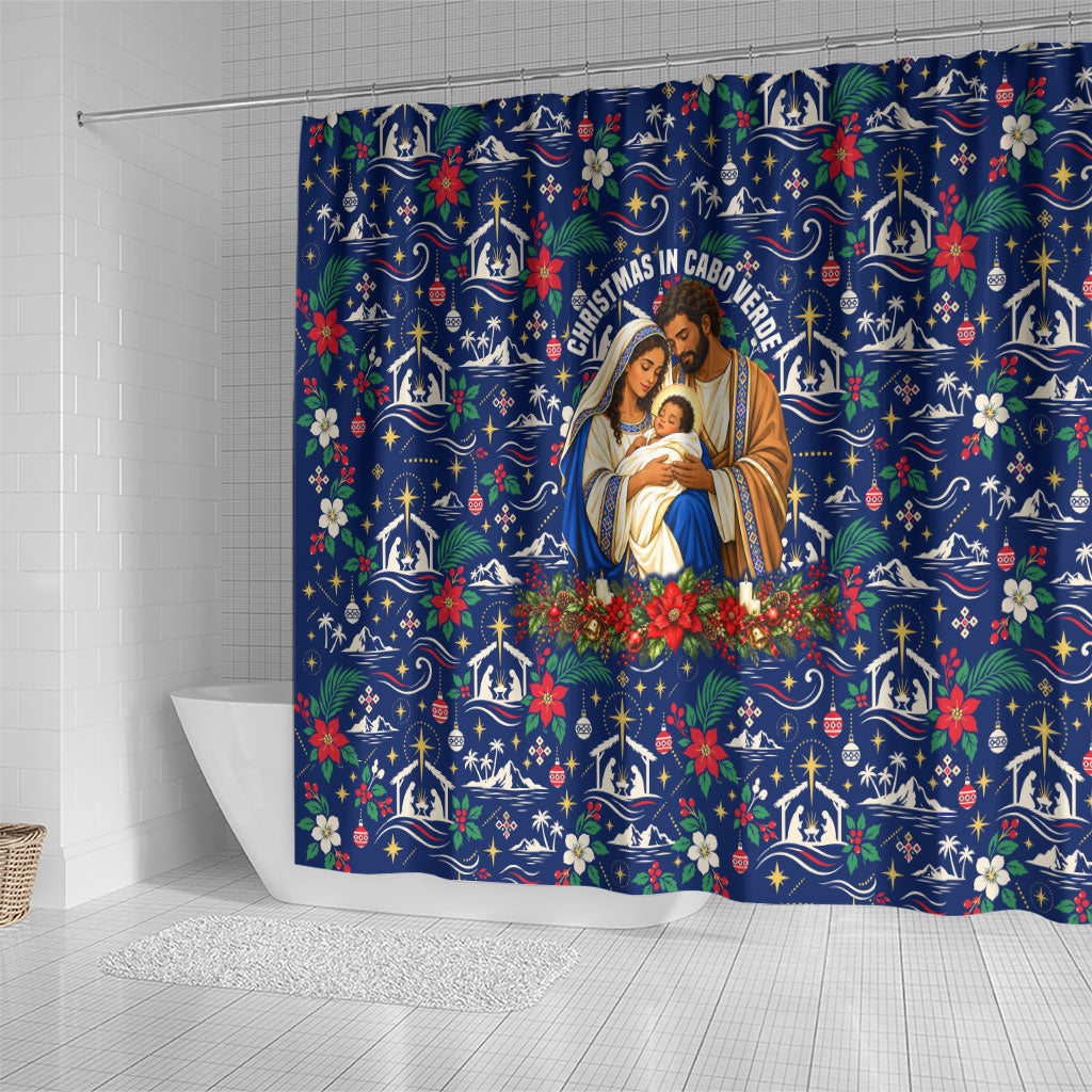 Cape Verde Jesus Christmas Shower Curtain Cabo Verde Island Nativity Scene