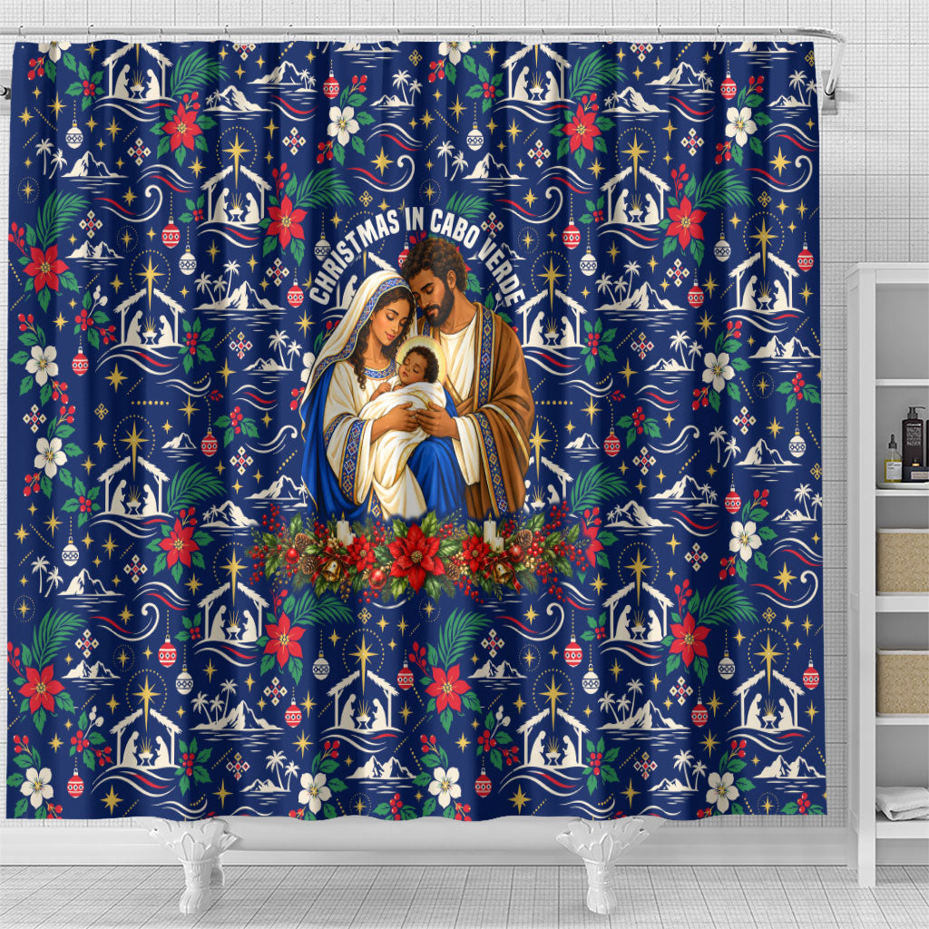Cape Verde Jesus Christmas Shower Curtain Cabo Verde Island Nativity Scene