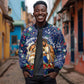 Cape Verde Jesus Christmas Sleeve Zip Bomber Jacket Cabo Verde Island Nativity Scene