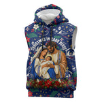 Cape Verde Jesus Christmas Sleeveless Hoodie Cabo Verde Island Nativity Scene