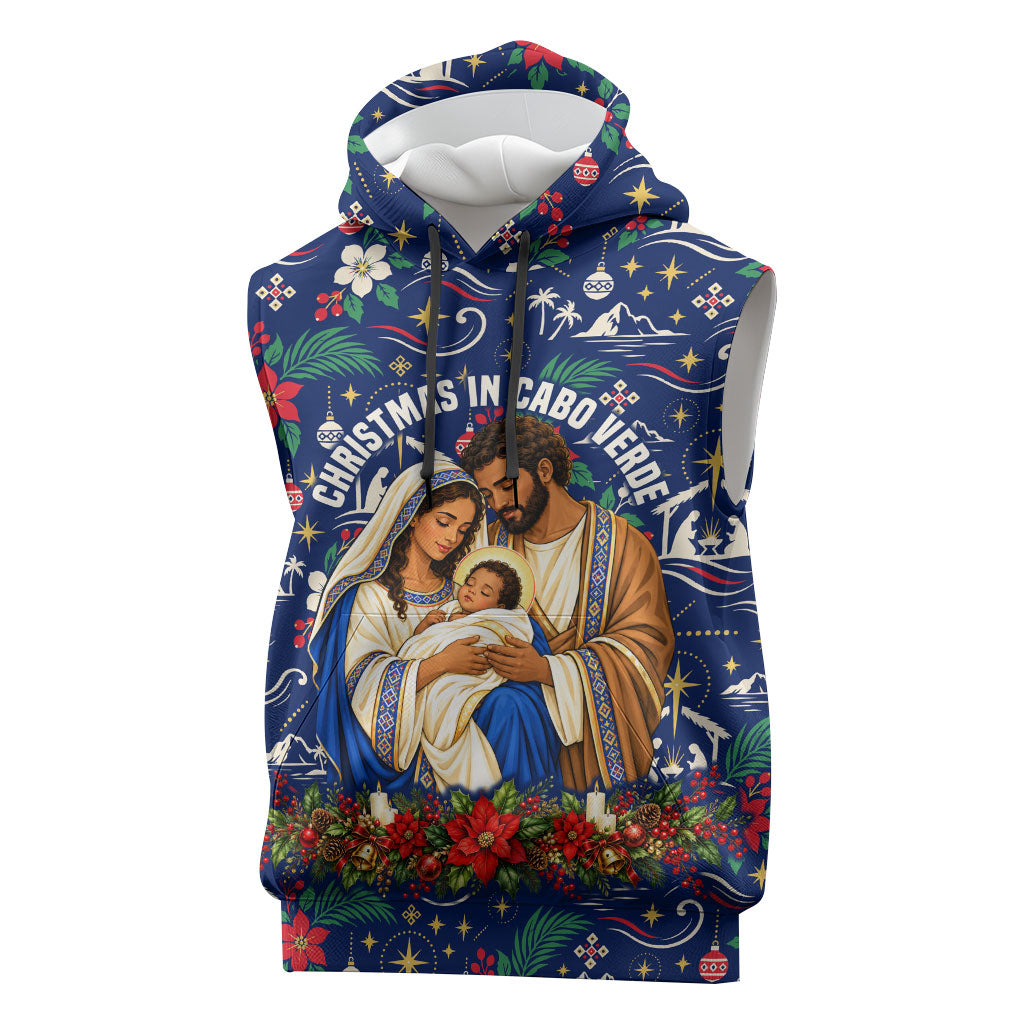 Cape Verde Jesus Christmas Sleeveless Hoodie Cabo Verde Island Nativity Scene