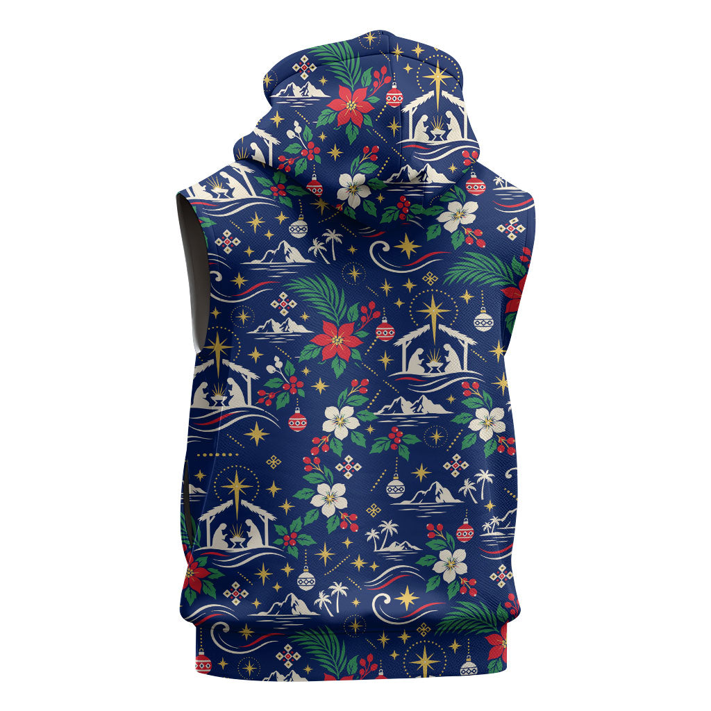 Cape Verde Jesus Christmas Sleeveless Hoodie Cabo Verde Island Nativity Scene