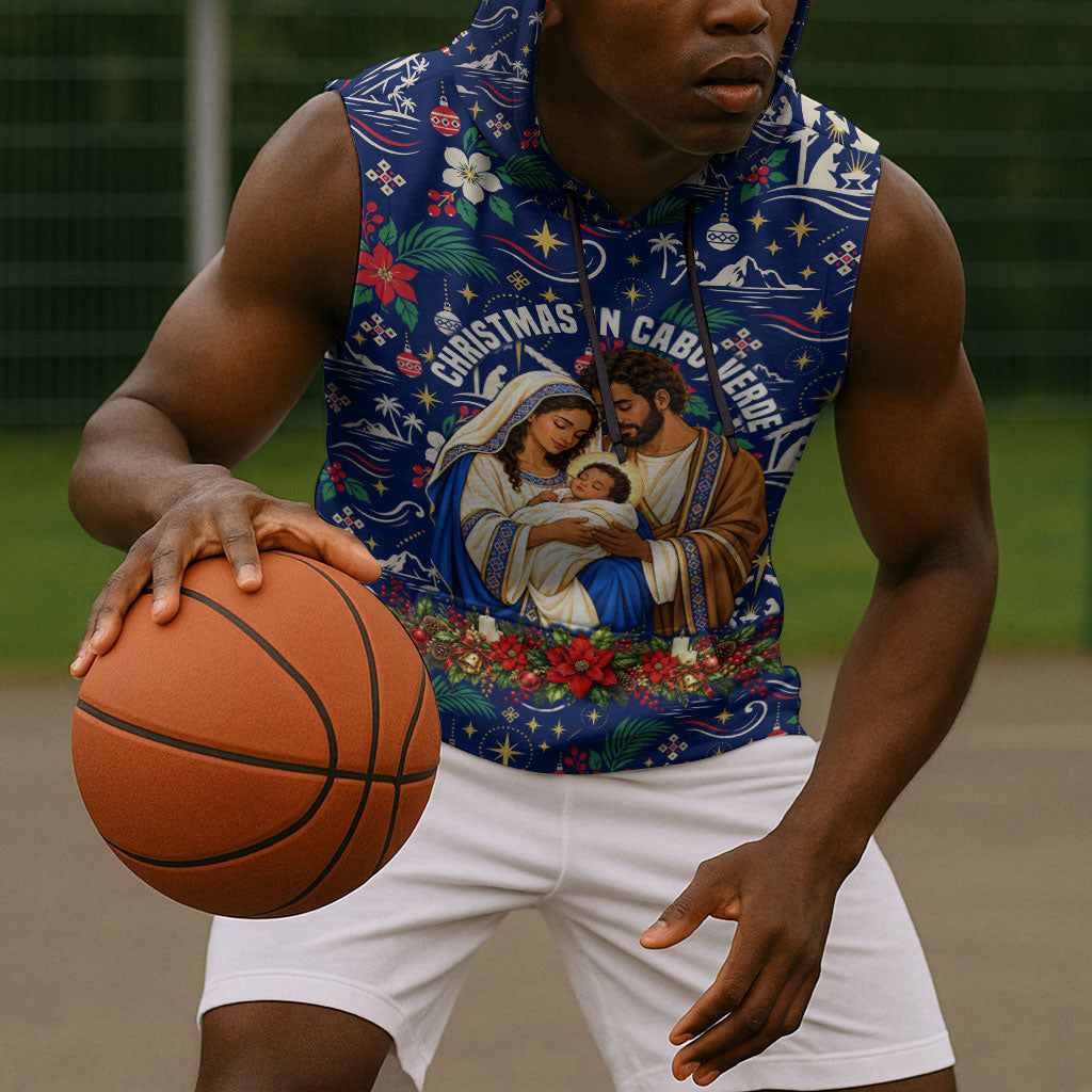 Cape Verde Jesus Christmas Sleeveless Hoodie Cabo Verde Island Nativity Scene
