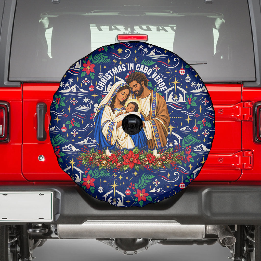 Cape Verde Jesus Christmas Spare Tire Cover Cabo Verde Island Nativity Scene