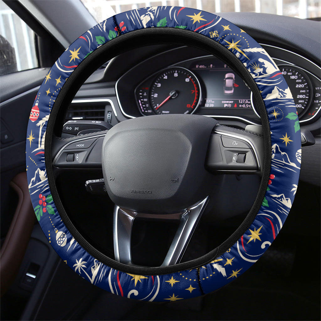 Cape Verde Jesus Christmas Steering Wheel Cover Cabo Verde Island Nativity Scene