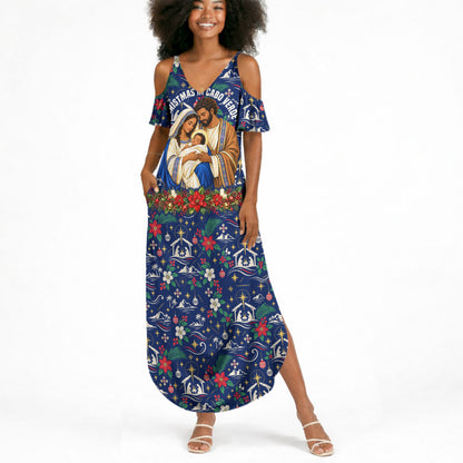 Cape Verde Jesus Christmas Summer Maxi Dress Cabo Verde Island Nativity Scene