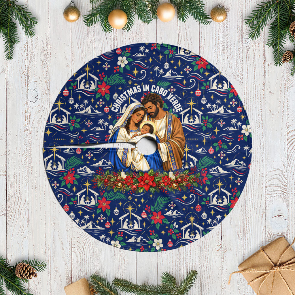 Cape Verde Jesus Christmas Tree Skirt Cabo Verde Island Nativity Scene