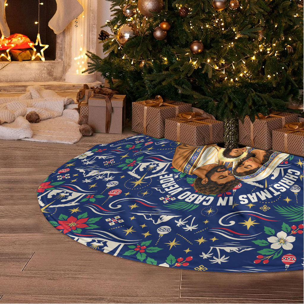 Cape Verde Jesus Christmas Tree Skirt Cabo Verde Island Nativity Scene