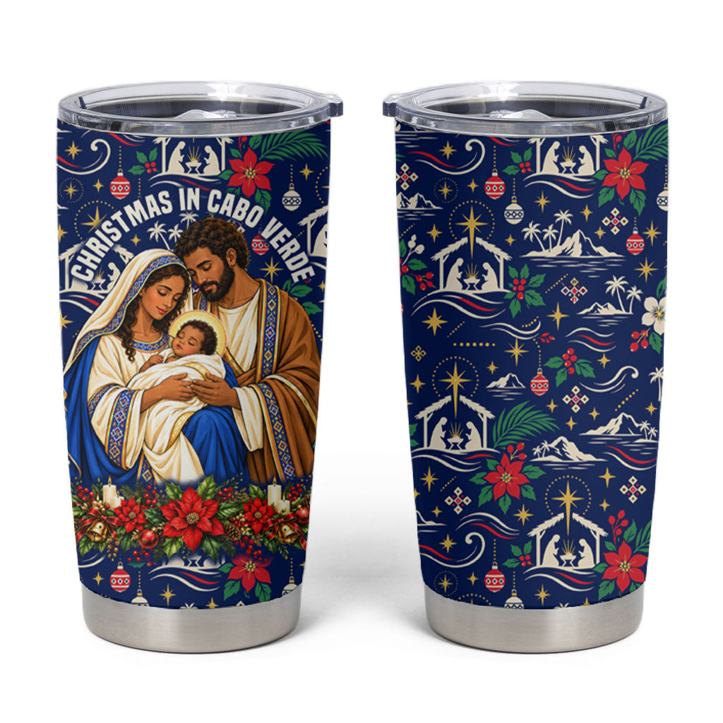 Cape Verde Jesus Christmas Tumbler Cup Cabo Verde Island Nativity Scene