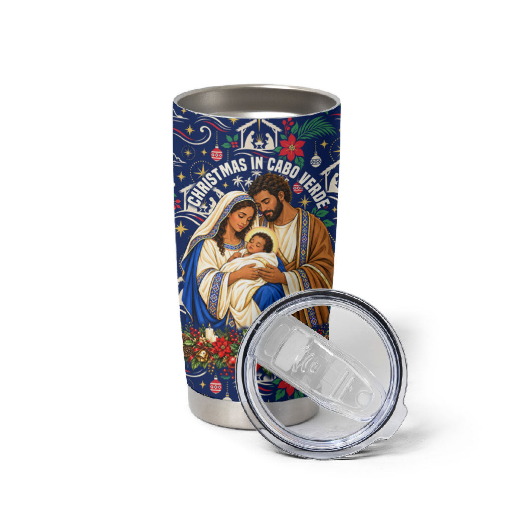 Cape Verde Jesus Christmas Tumbler Cup Cabo Verde Island Nativity Scene