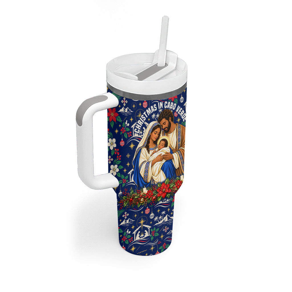 Cape Verde Jesus Christmas Tumbler With Handle Cabo Verde Island Nativity Scene