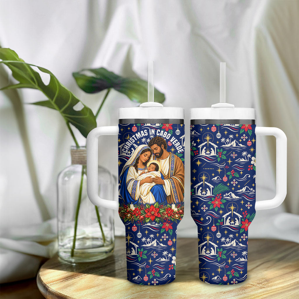 Cape Verde Jesus Christmas Tumbler With Handle Cabo Verde Island Nativity Scene