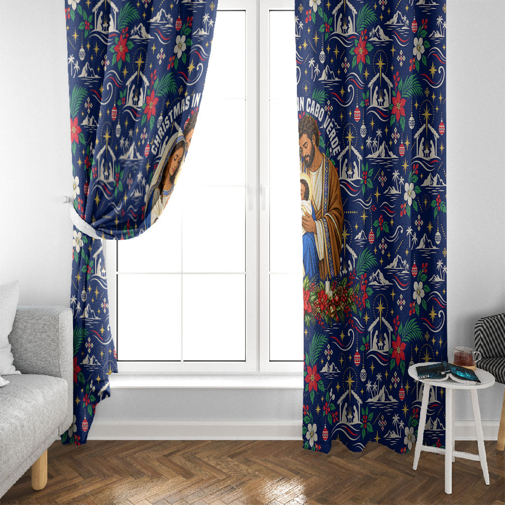 Cape Verde Jesus Christmas Window Curtain Cabo Verde Island Nativity Scene
