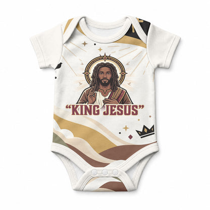 King Jesus African Black Christ Baby Onesie Religious Christian Faith Holy Cross Dove Spiritual