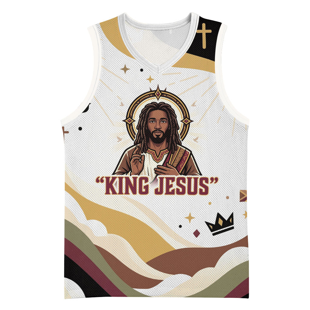 King Jesus African Black Christ Basketball Jersey Religious Christian Faith Holy Cross Dove Spiritual
