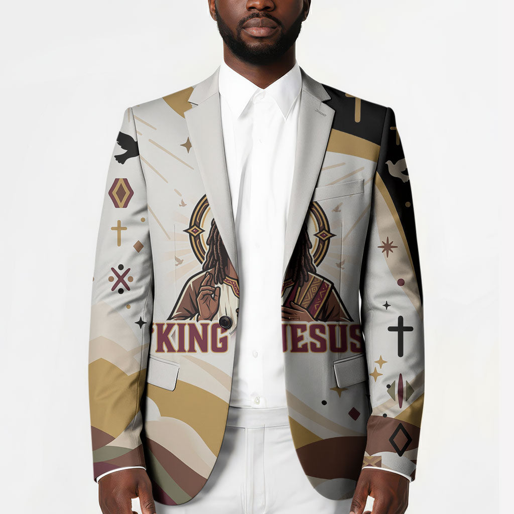 King Jesus African Black Christ Blazer Religious Christian Faith Holy Cross Dove Spiritual