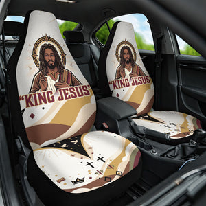 King Jesus African Black Christ Car Seat Cover Religious Christian Faith Holy Cross Dove Spiritual