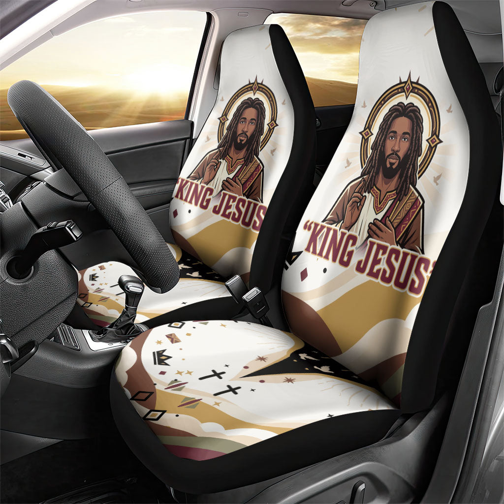 King Jesus African Black Christ Car Seat Cover Religious Christian Faith Holy Cross Dove Spiritual
