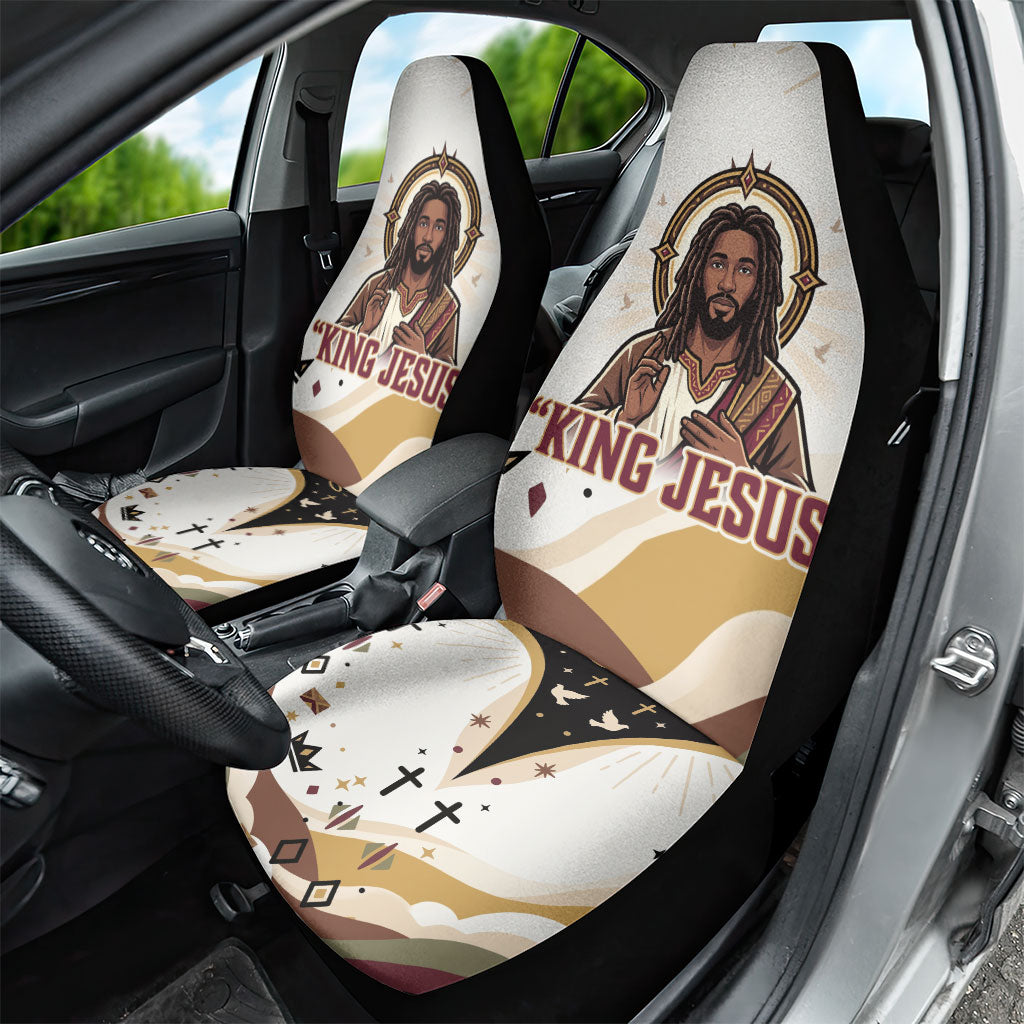 King Jesus African Black Christ Car Seat Cover Religious Christian Faith Holy Cross Dove Spiritual