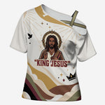 King Jesus African Black Christ Cross Shoulder Shirt Religious Christian Faith Holy Cross Dove Spiritual