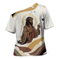 King Jesus African Black Christ Cross Shoulder Shirt Religious Christian Faith Holy Cross Dove Spiritual