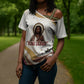 King Jesus African Black Christ Cross Shoulder Shirt Religious Christian Faith Holy Cross Dove Spiritual