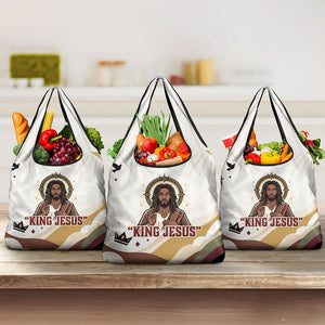 King Jesus African Black Christ Grocery Bag Religious Christian Faith Holy Cross Dove Spiritual