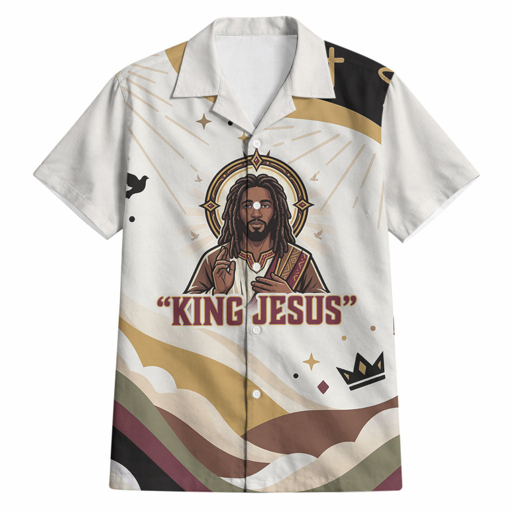 King Jesus African Black Christ Hawaiian Shirt Religious Christian Faith Holy Cross Dove Spiritual