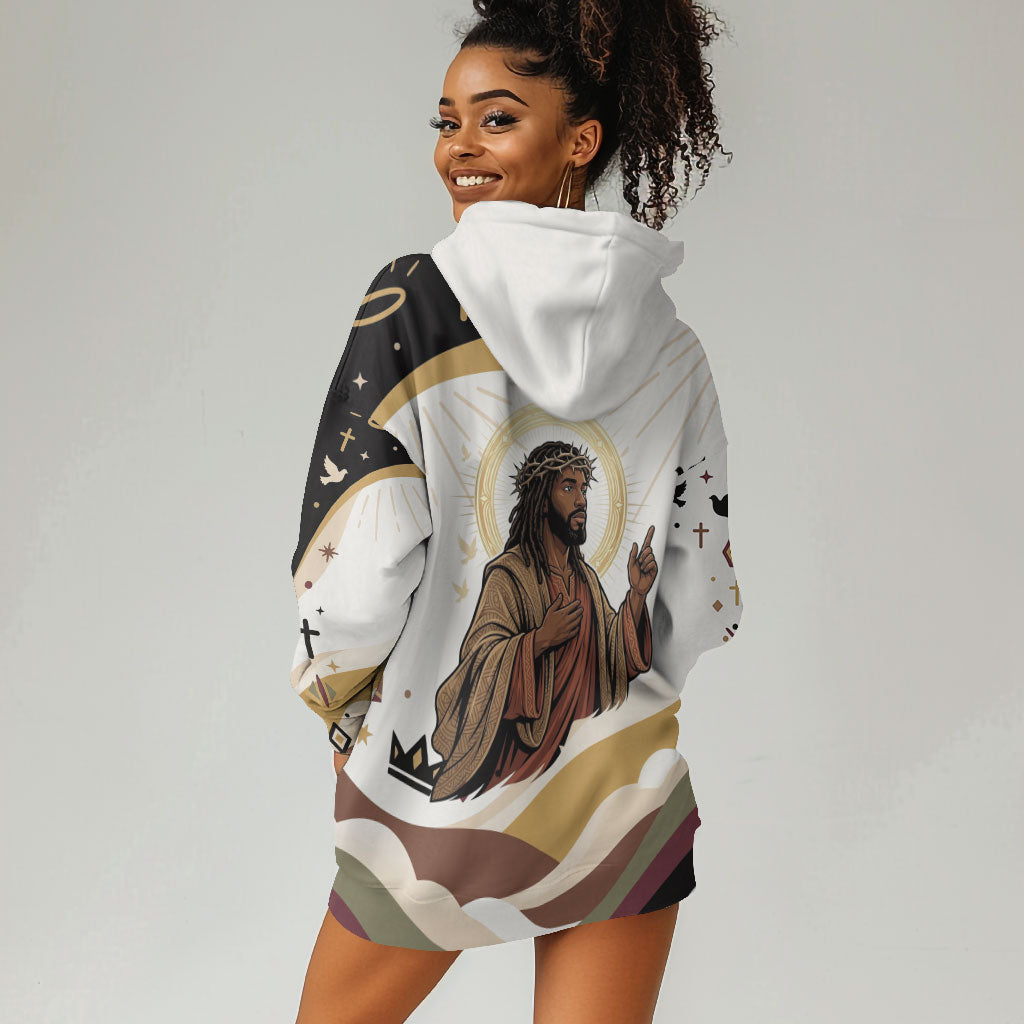 King Jesus African Black Christ Hoodie Dress Religious Christian Faith Holy Cross Dove Spiritual