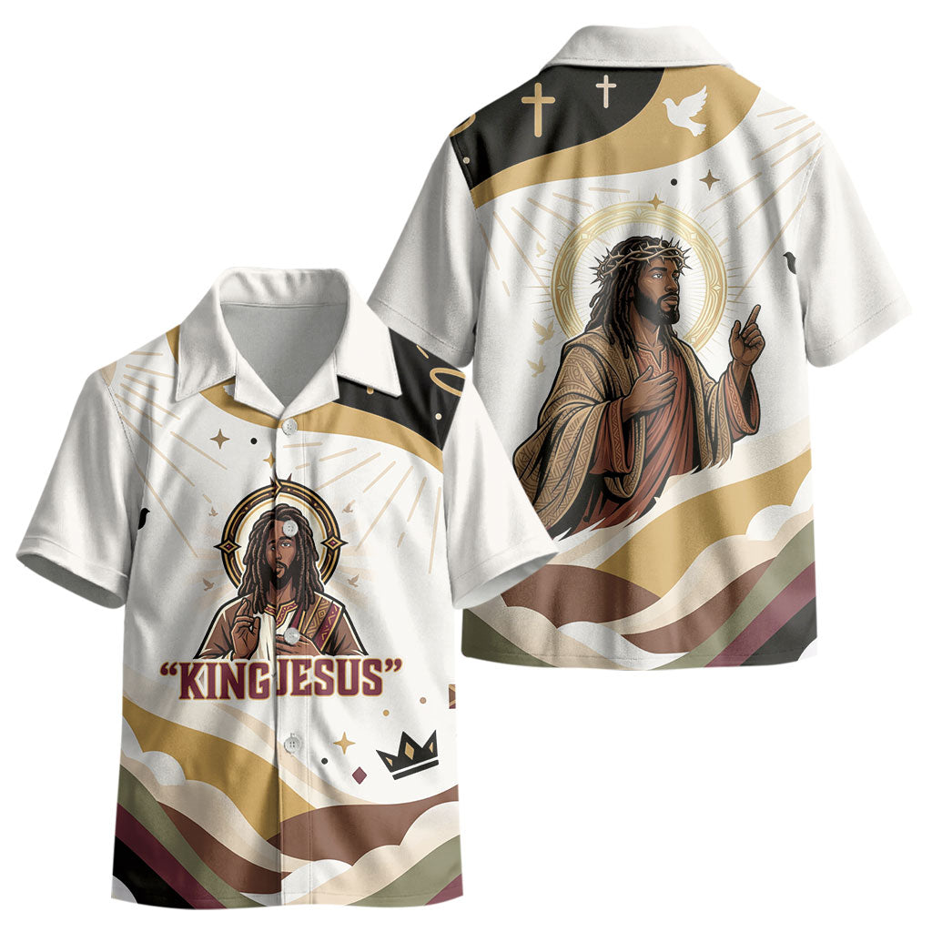 King Jesus African Black Christ Kid Hawaiian Shirt Religious Christian Faith Holy Cross Dove Spiritual