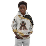 King Jesus African Black Christ Kid Hoodie Religious Christian Faith Holy Cross Dove Spiritual