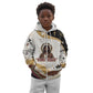 King Jesus African Black Christ Kid Hoodie Religious Christian Faith Holy Cross Dove Spiritual