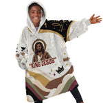 King Jesus African Black Christ Kid Wearable Blanket Hoodie Religious Christian Faith Holy Cross Dove Spiritual