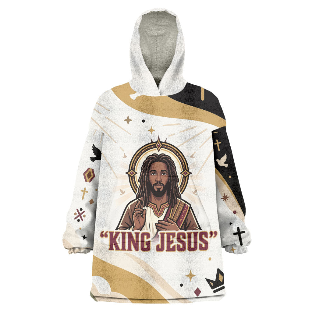 King Jesus African Black Christ Kid Wearable Blanket Hoodie Religious Christian Faith Holy Cross Dove Spiritual