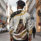 King Jesus African Black Christ Long Sleeve Button Shirt Religious Christian Faith Holy Cross Dove Spiritual