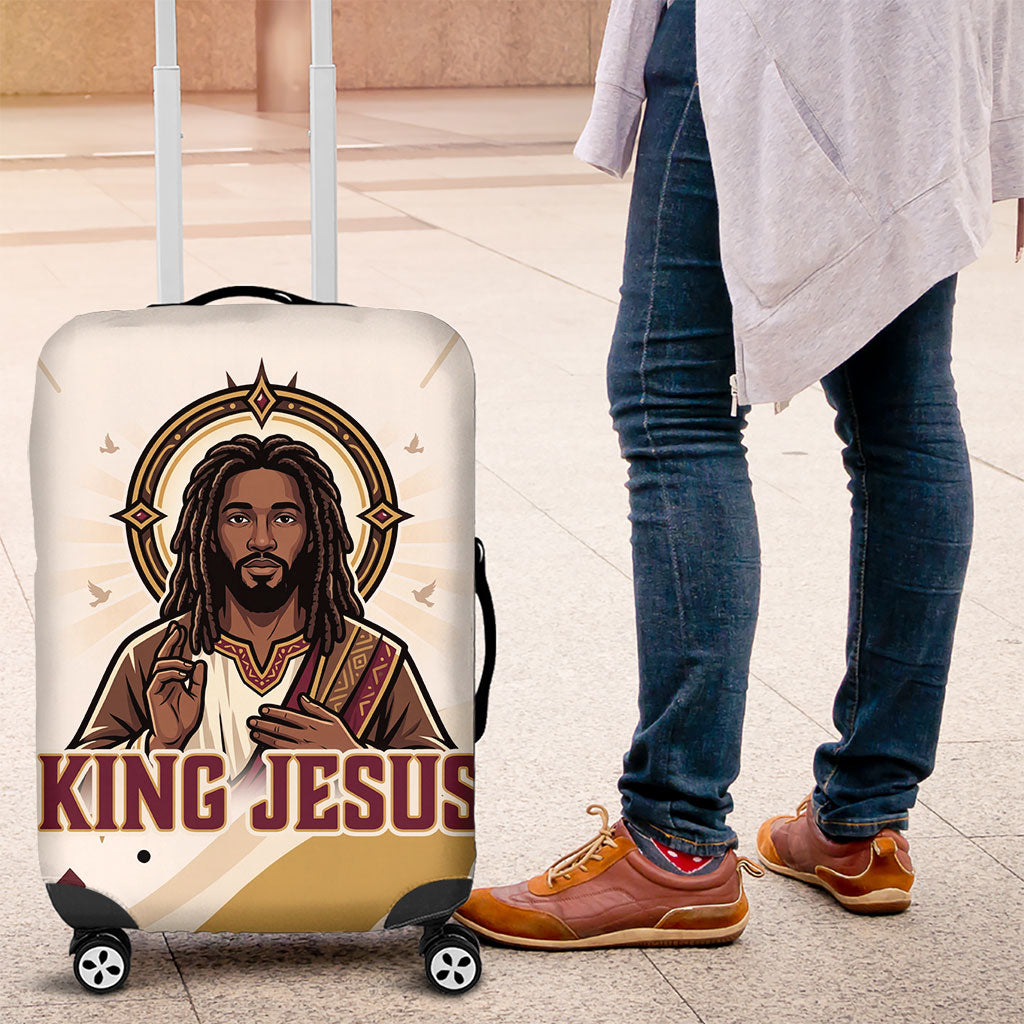 King Jesus African Black Christ Luggage Cover Religious Christian Faith Holy Cross Dove Spiritual