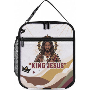 King Jesus African Black Christ Lunch Bag Religious Christian Faith Holy Cross Dove Spiritual