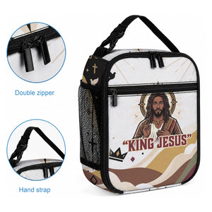 King Jesus African Black Christ Lunch Bag Religious Christian Faith Holy Cross Dove Spiritual