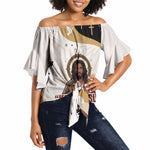 King Jesus African Black Christ Off Shoulder Wrap Waist Top Religious Christian Faith Holy Cross Dove Spiritual