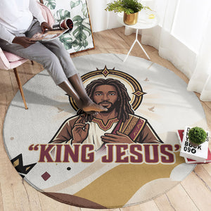 King Jesus African Black Christ Round Carpet Religious Christian Faith Holy Cross Dove Spiritual
