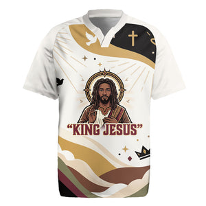 King Jesus African Black Christ Rugby Jersey Religious Christian Faith Holy Cross Dove Spiritual