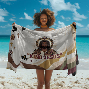 King Jesus African Black Christ Sarong Religious Christian Faith Holy Cross Dove Spiritual